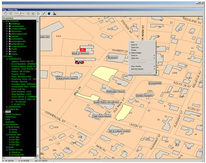 A Typical Map View of a Response Scene A Typical Map View of a Response Scene