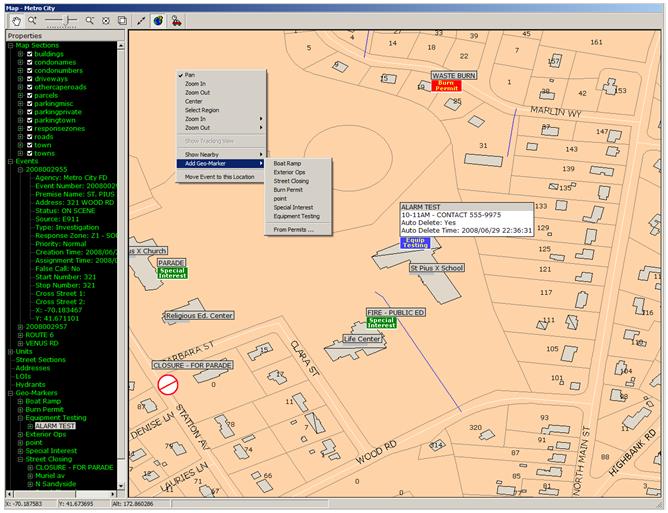 Map View with Add Geo-Markers Option Displayed Map View with Add Geo-Markers Option Displayed