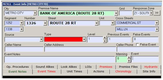 Validated Address with Cross Street, Street Segments and Response Zone Displaying  Validated Address with Cross Street, Street Segments and Response Zone Displaying
