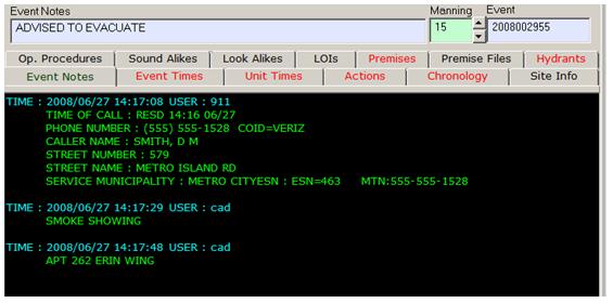 Entering Event Notes  Entering Event Notes