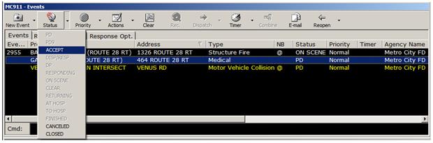 Using the Status Button to Accept the Call  Using the Status Button to Accept the Call