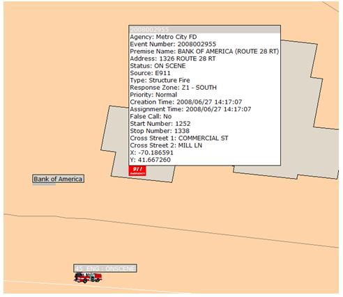 Map View with Event Information Toggled On  Map View with Event Information Toggled On