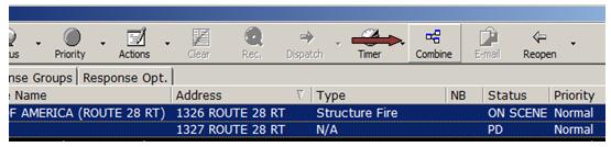 Selecting Events to Combine Using the Combine Button  Selecting Events to Combine Using the Combine Button