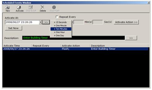 Typical Scheduled Events Module Display  Typical Scheduled Events Module Display